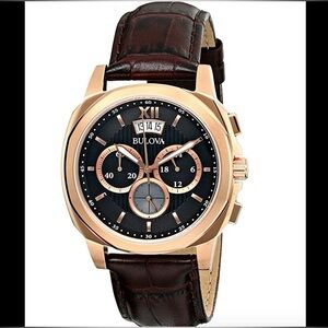 Bulova Men’s C477832 Brown Croc Leather Strap Watch | Need Battery Replacement